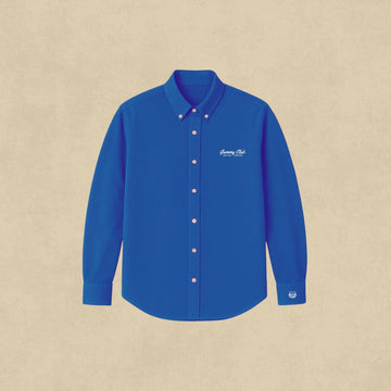 Boyfriend's Shirt Loose Fit Button Shirt - Unisex Embroidery - Gummy Club Official - Blue - Blue